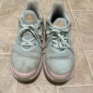 Adidas Pastel Blue Sneakers with Pink Details